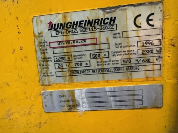 3091 Jungheinrich typeplade
